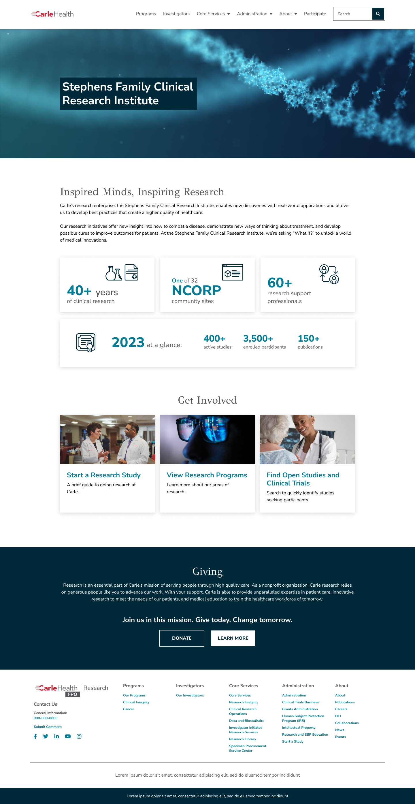 Homepage for Stephens Family Clinical Research Institute